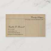  Antiek Ledger Visitekaartje (Achterkant)