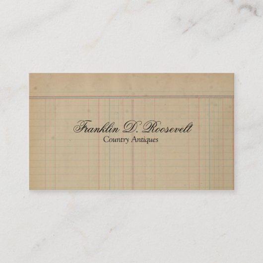  Antiek Ledger Visitekaartje (Voorkant)