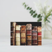 Antiek leerlingenbindboeken uit de 18e eeuw briefkaart (Staand voorkant)