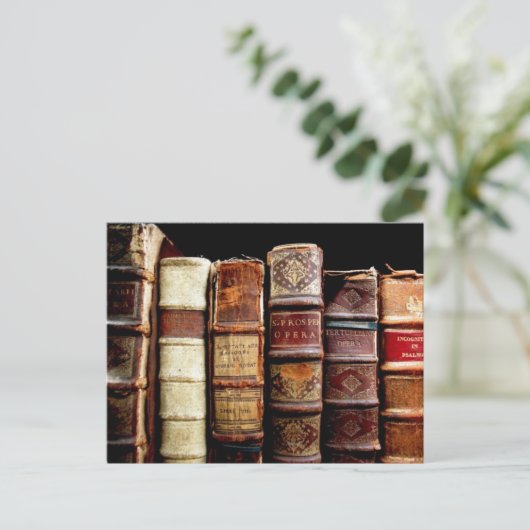 Antiek leerlingenbindboeken uit de 18e eeuw briefkaart (Staand voorkant)