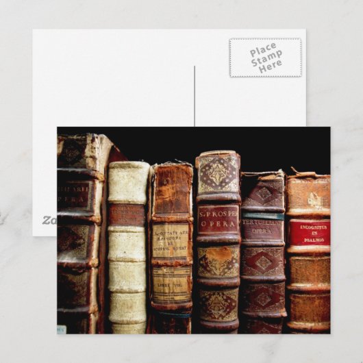 Antiek leerlingenbindboeken uit de 18e eeuw briefkaart (Voorkant / Achterkant)