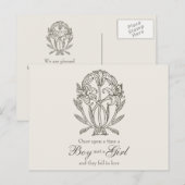 Antiek lelies, verloving aankondiging (Voorkant / Achterkant)