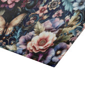 Antiek lentebloemen en vlinderglas snijplank (Hoek)