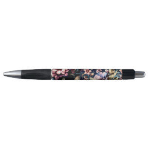 Antiek lentebloemen en vlinders pen