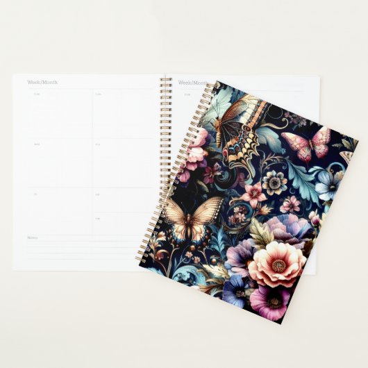 Antiek lentebloemen en vlinders planner (Display)