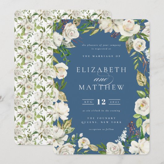 Antiek lentebloemen | huwelijksuitnodiging kaart (Voorkant / Achterkant)