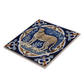  Antiek Leopard Cheetah Navy Blue Tegeltje (Zijkant)