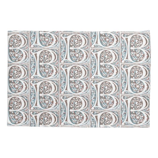 Antiek letter B Monogram Medieval Manuscript Kussensloop (Achterkant)