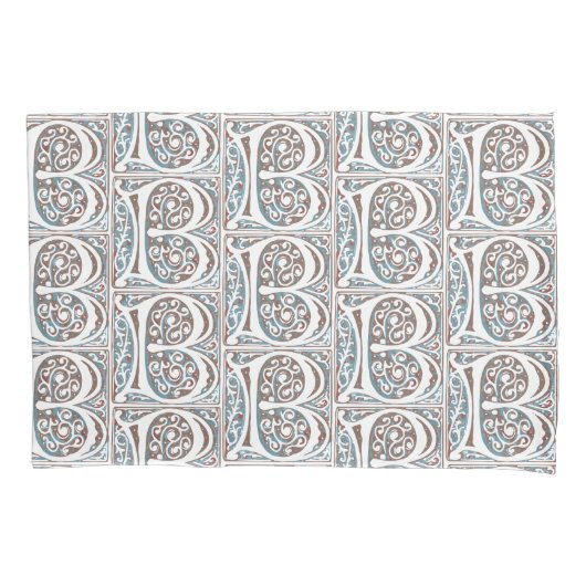 Antiek letter B Monogram Medieval Manuscript Kussensloop (Voorkant)