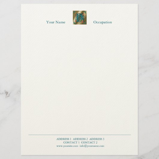 Antiek letter H - letterhead Custom Briefhoofd (Voorkant)