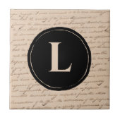 Antiek letter Monogram Initiaal Script Writer Tegeltje (Voorkant)