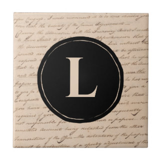 Antiek letter Monogram Initiaal Script Writer Tegeltje