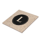 Antiek letter Monogram Initiaal Script Writer Tegeltje (Zijkant)