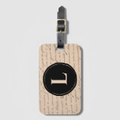 Antiek Letter Monogram Initiaal Writers Script Bagagelabel (Voorkant (verticaal))