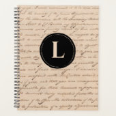 Antiek Letter Paper Black Monogram Writer Planner (Voorkant)