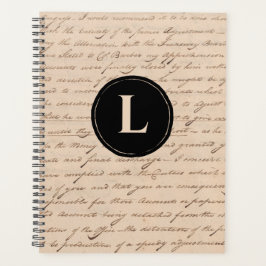 Antiek Letter Paper Black Monogram Writer Planner