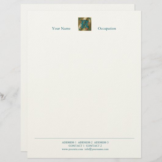 Antiek letter R - letterhead Custom Briefhoofd (Voorkant / Achterkant)