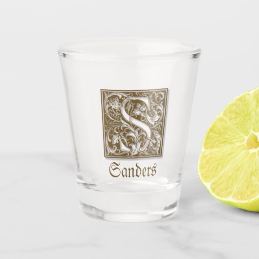 Antiek letter S Shot Glas (Voorkant)