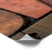 antiek letterdruk en blokken met kleurinktpatroon poster (Hoek)