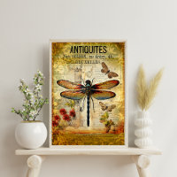 Antiek libel decoupage