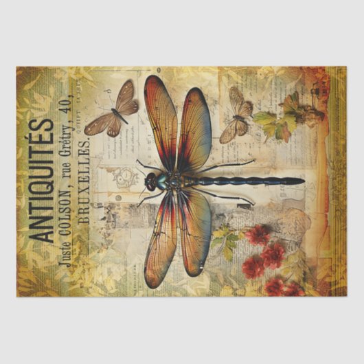 Antiek libel decoupage Tissuepapier (Voorkant)