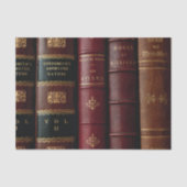 Antiek Library Dark Leather Book Spines Decoupage Tissuepapier (Voorkant)