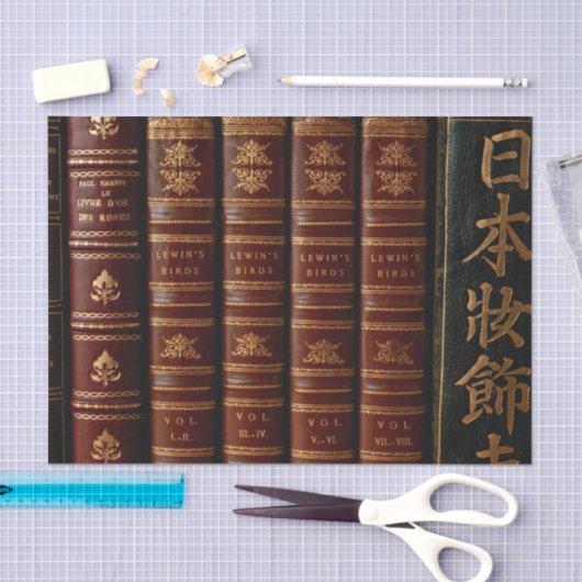 Antiek Library Leather Book Spines Decoupage Tissuepapier (Craft)