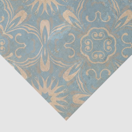  Antiek lichtblauw en crème versteld Tissuepapier (Detail)