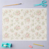 Antiek lichtroze bloemenbehang tissuepapier (Craft)