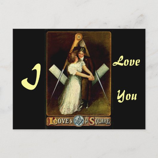 antiek liefde voor de Kaarten van de Square Masoni Feestdagenkaart (Voorkant)