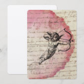 Antiek liefdesbrief Cupido Arrow Ephemera Collage Kaart (Voorkant / Achterkant)