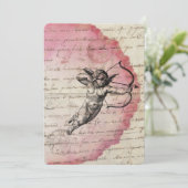 Antiek liefdesbrief Cupido Arrow Ephemera Collage Kaart (Staand voorkant)