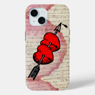 Antiek Liefdesbrief Harten Pijl Ephemera Collage iPhone 15 Case