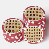 Antiek Lieveheersbeestje Exemplaar Patroon Antieke Poker Chips (Opstapeling)