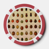 Antiek Lieveheersbeestje Exemplaar Patroon Antieke Poker Chips (Achterkant)
