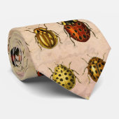 Antiek Lieveheersbeestje Exemplaar Patroon Antieke Stropdas (Opgerold)