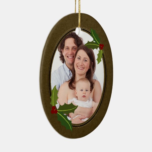 Antiek Lijst Aangepaste foto Keramisch Ornament (Rechts)