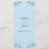 Antiek Lijst Blauw Menu Rack Kaart (Achterkant)