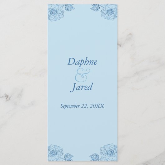 Antiek Lijst Blauw Menu Rack Kaart (Achterkant)