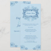 Antiek Lijst Blauw Menu Rack Kaart (Voorkant / Achterkant)