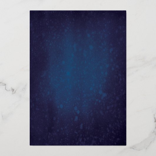 Antiek Lijst Blauwe kerstfoto Folie Feestdagenkaart (Achterkant)