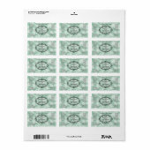 Antiek lijst groen perkament druppelfleslabel etiket (Full Sheet)