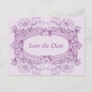 Antiek Lijst Lila Save the Date Briefkaart