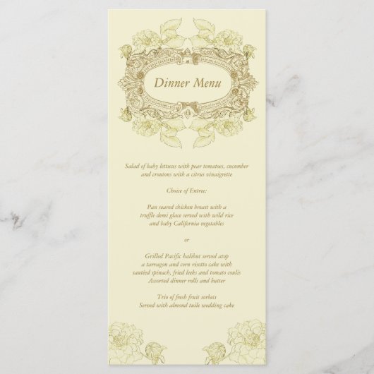 Antiek Lijst Menu Rack Kaart (Voorkant)