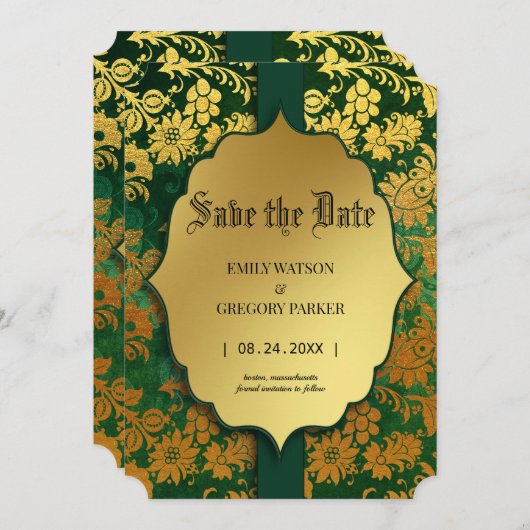 Antiek lijst, oud goud met uitzondering van de dat save the date (Voorkant / Achterkant)