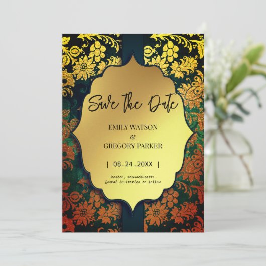 Antiek lijst oud goud met uitzondering van de datu save the date (Staand voorkant)