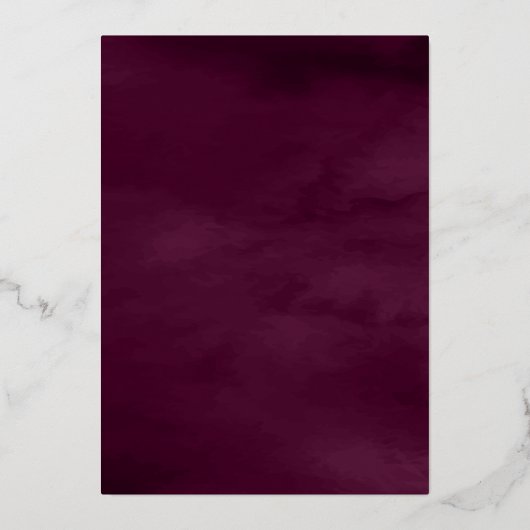Antiek Lijst Paarse moslimweddenschap met pruimele Folie Uitnodiging (Achterkant)