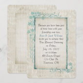 antiek lijst turquoise floral Vow Renewal Kaart (Voorkant / Achterkant)