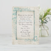 antiek lijst turquoise floral Vow Renewal Kaart (Staand voorkant)