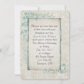 antiek lijst turquoise floral Vow Renewal Kaart (Voorkant)